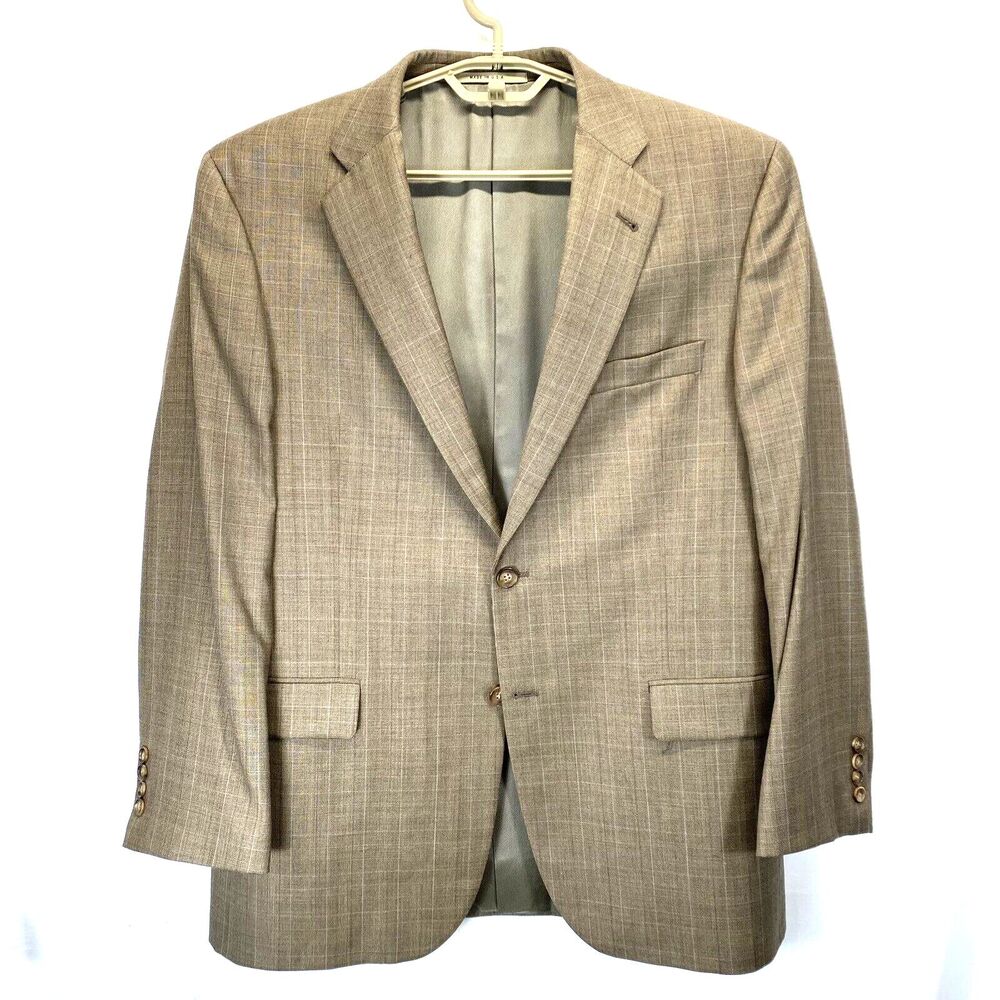 BURBERRY LONDON Mens Sport Coat Jacket 42 R Wool 2 Button Brown Single Breasted*
